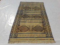 Vintage Traditional Handmade Anatolian Wool Yellow Kilim 6×3.7ft