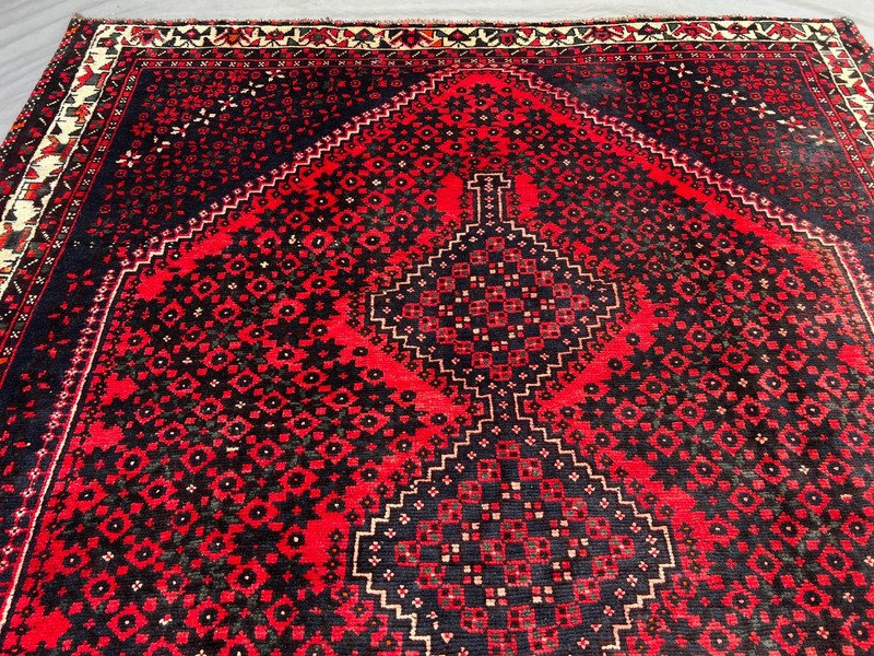 6'8x9'5 ft Vintage Afghan Geometric Medallion Handknotted Wool Large Area Rug gallery