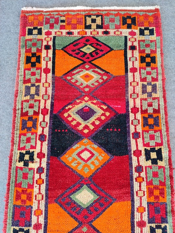 Rich Color Antique rug 3x12, Turkish runner 3x12 vintage, Heriz rug, Herki rug gallery