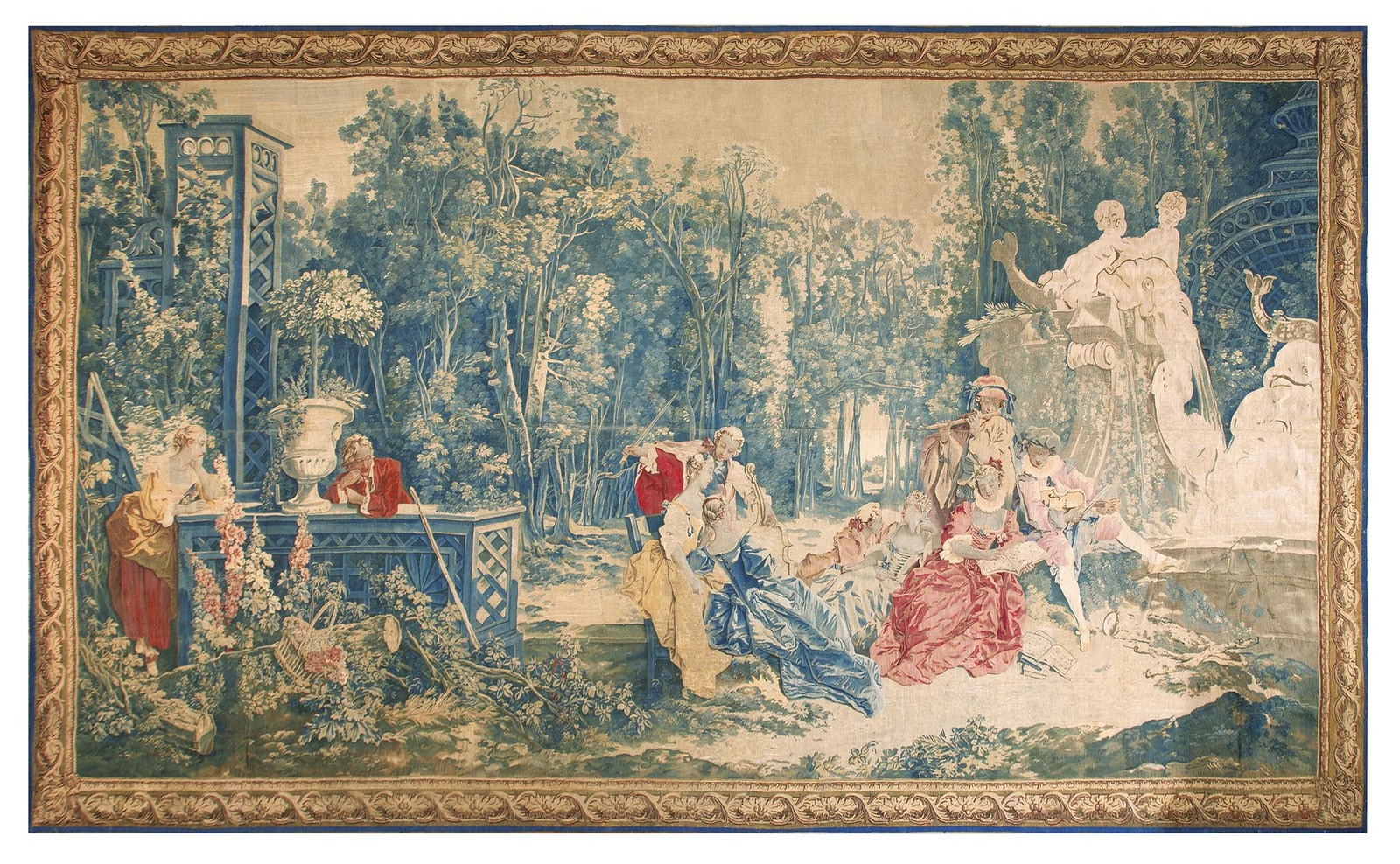 10'x18' Mid 18th Century Beauvais Large Tapestry "La Musique" by Francois gallery