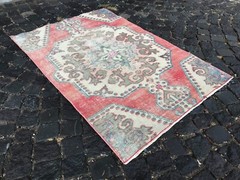 Turkish Antique rug Bohemian Area rug Oushak rug Vintage Rug Handmade Wool rug