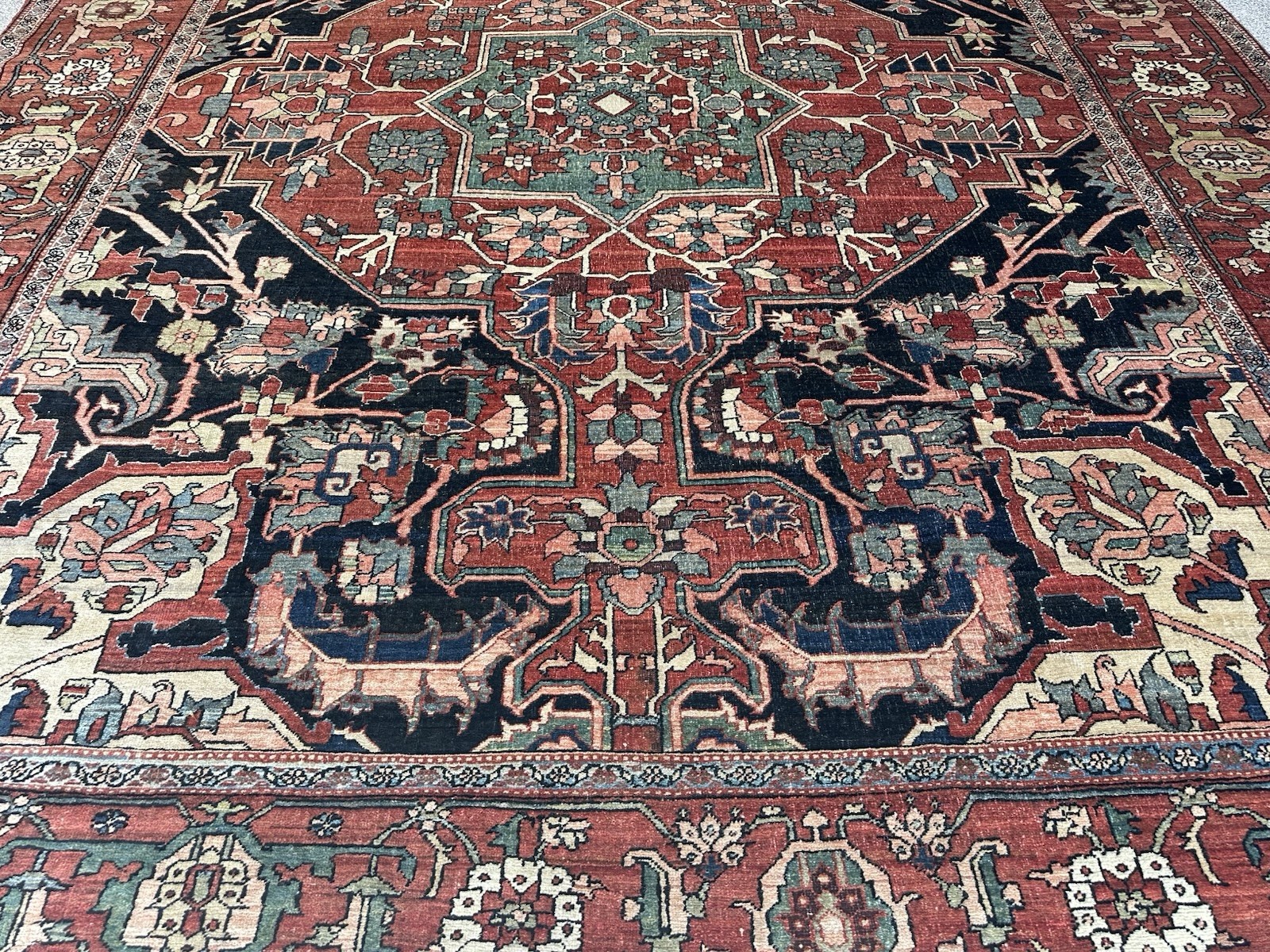 Circa 1880’s ANTIQUE SERAPI RUG RARE SIZE 11.8x14 TRUELY A FANTASTIC RUG gallery