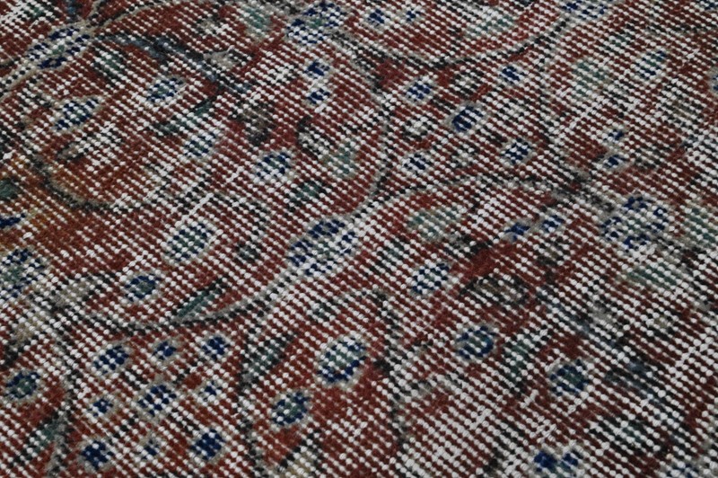 Oushak Turkish Vintage Rug 5x8 Kilim Rug Anatolian Handmade Boho Decor RED gallery