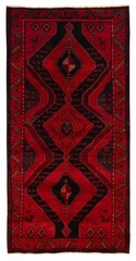 Vintage 4’10” x 9’6″ Traditional Hand Knotted Vegetable Dye Wool Area Rug