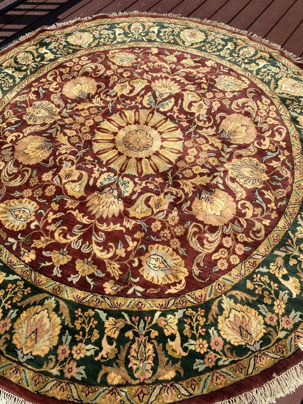 New Stunning Fine Quality Handmade in India Floral 8' Round Rug,Thick Soft Pile gallery
