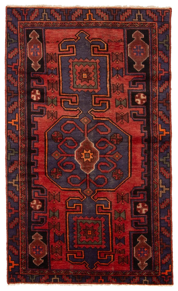 Vintage 3'9" x 6'4" Traditional Hand Knotted Vegetable Dye Wool Area Rug