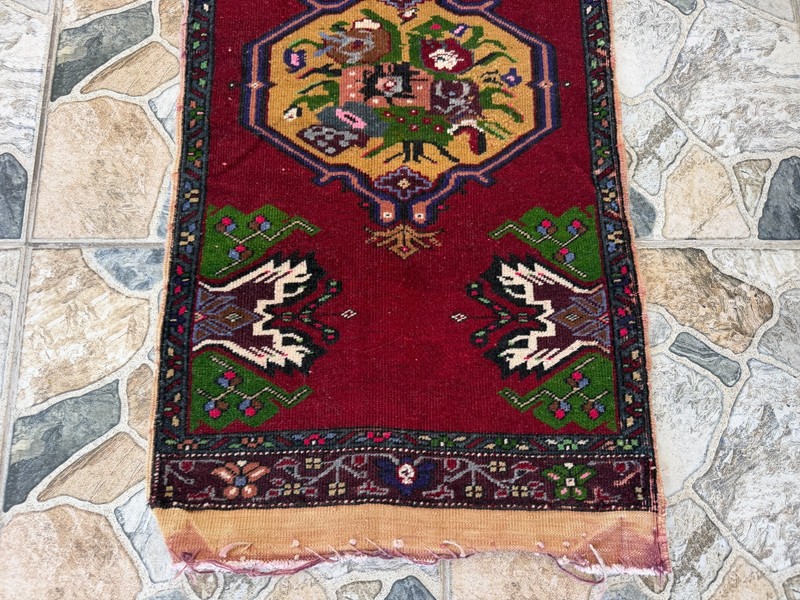 Rustic Red Vintage Area Rug 2x3 Distressed Tribal Anatolian Shabby Wool Carpet gallery