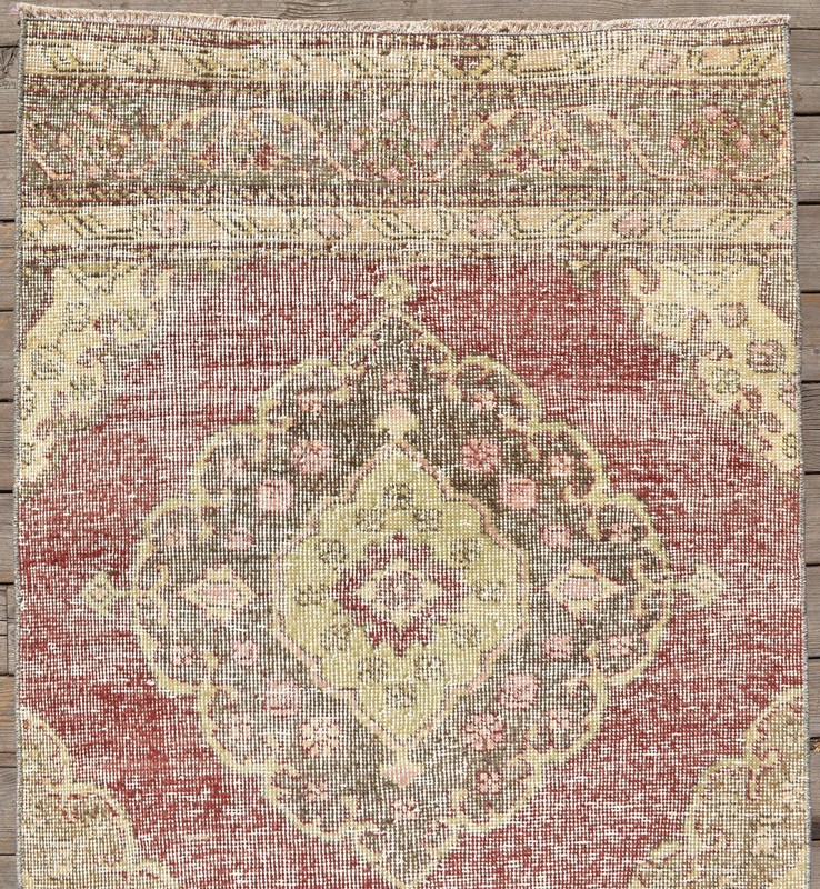 Turkish Rug 2x12 Size Oushak Natural Wool Runner Vintage Kitchen Carpet gallery