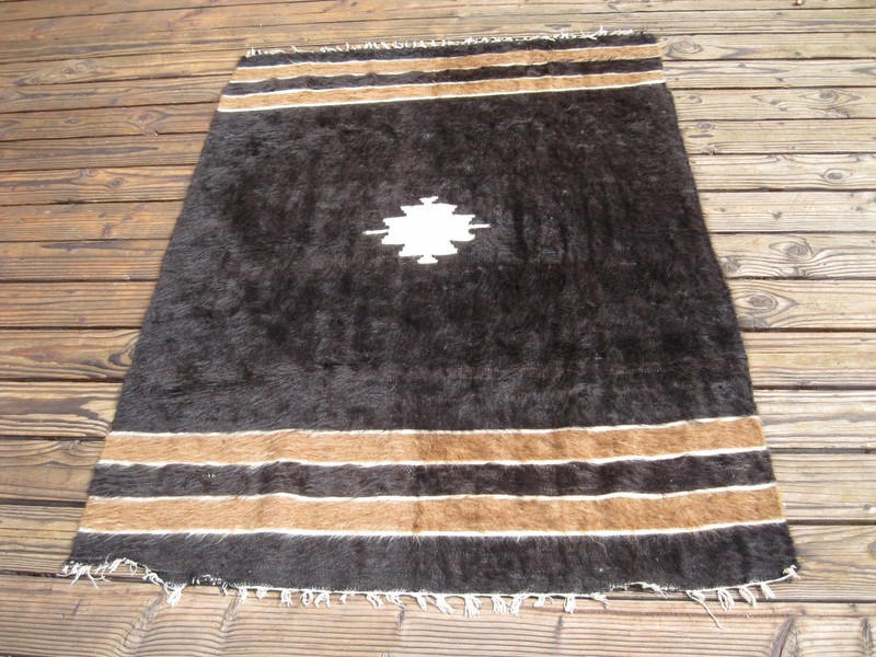 1890-1900 ANTIQUE TURKISH ANATOLIAN DEVAN GOAT HAIR COVER GREAT COLORS 5'6" gallery