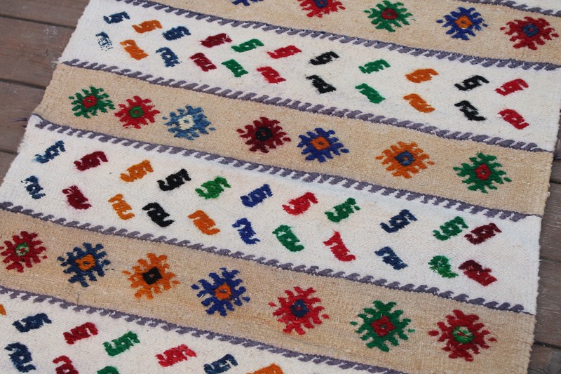Turkish Kilim Rug 22''x51'' Hand Woven Konya Cicim Kilim 58x130cm Vintage Kilim gallery