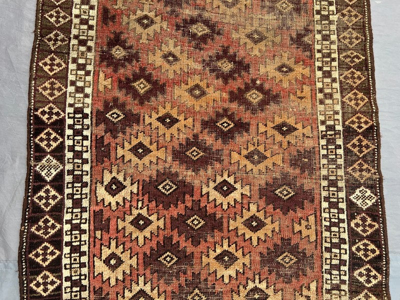 3'2 x 6'5 ft Antique Afghan Baluchi Rug Hand Knotted Wool Distressed Kitchen Rug gallery