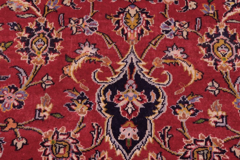 Vintage Red Wool Rug 10x14 Large Area Carpet 1960s Traditional gallery