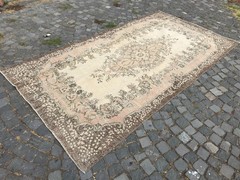 Turkish Vintage Rug, Handmade Wool Rug, Bohemian Large Rug, 5,5 x 10, ft