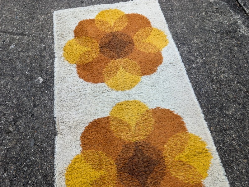 Vintage Carpet Rug Shag 135 X 65 70s Space Age Op Art Retro Bridge N22 gallery
