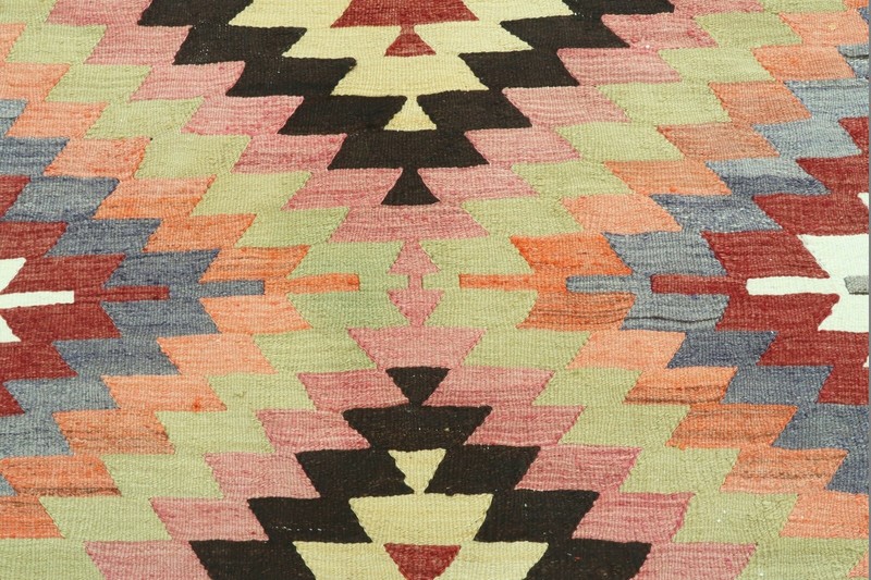 Turkish Kilim Wool Rug, Handmade Area Rugs, Vintage Tapis Large Teppich 76"x118" gallery