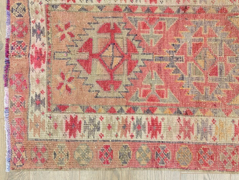 Vintage Turkish Hand-Knotted Oushak Rug - Wool Pastel Extra Long Runner 3x16 ft gallery