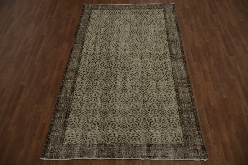 Vintage-Inspired Distressed Vintage Turkish Rug 6x9 Hand-knotted Wool Anatolian gallery