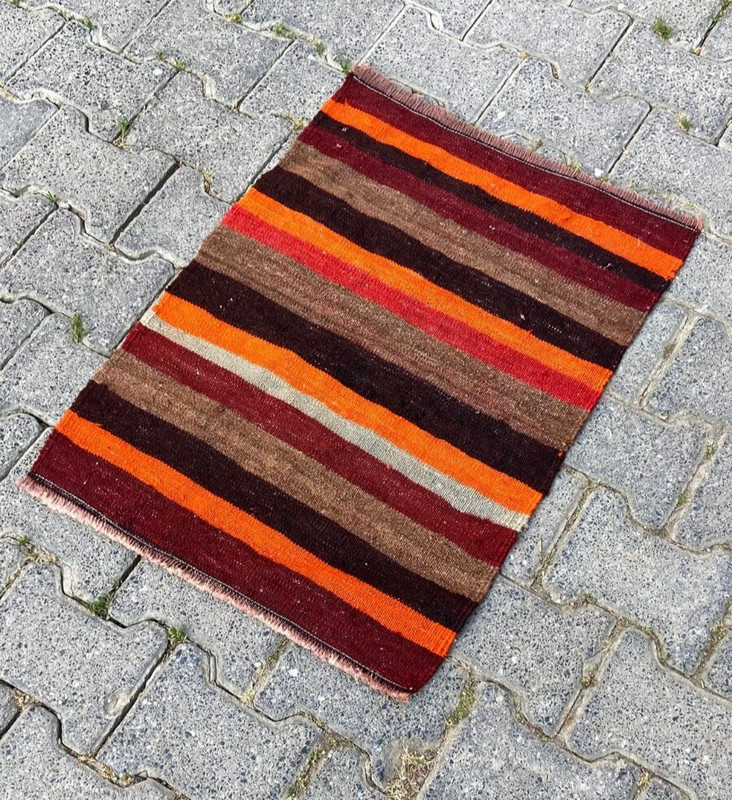 Small Multicolor Kilim, 1.8x2.4 ft Small Rug, New Home Gift Door Mat, Area Kelim gallery