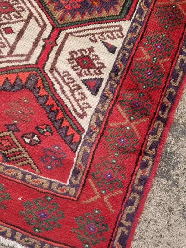 Distressed Authentic Hand Knotted Vintage Afghan Turkmen Wool Area Rug 5.7x3.9ft gallery