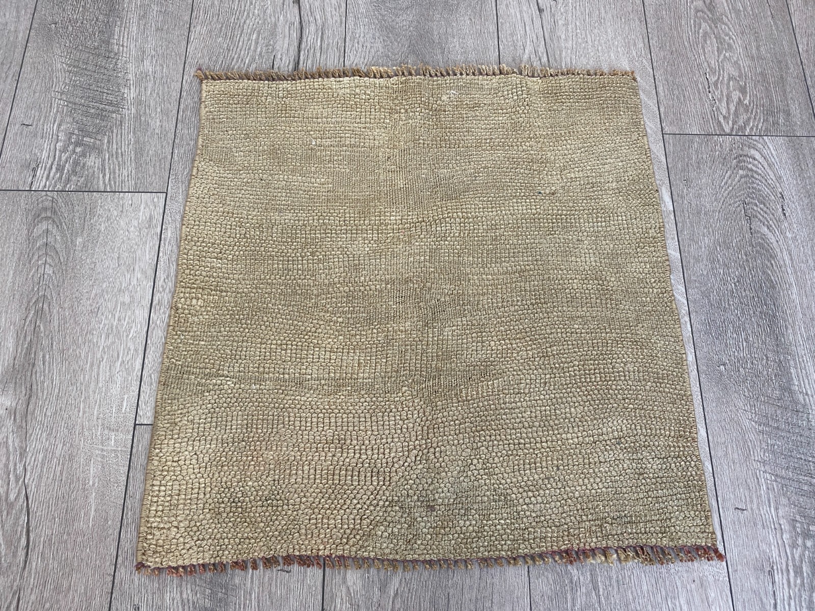 Square rug, Vintage rug, Turkish mini rug, Small rug, Brown rug, 1.7 x 1.7 ft gallery