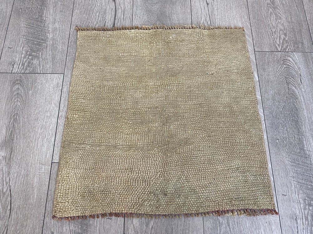 Square rug, Vintage rug, Turkish mini rug, Small rug, Brown rug, 1.7 x 1.7 ft