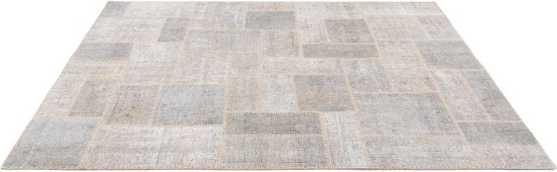 Patchwork 205x149 cm Hand Knotted Vintage Oriental Rug Carpet Gray gallery