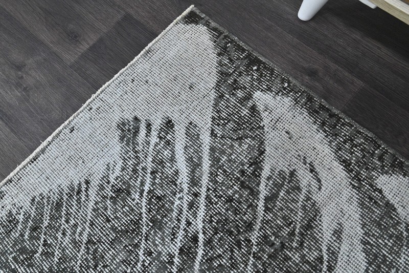 Oushak Turkish Vintage Rug 4x6 Kilim Rug Anatolian Handmade Boho Decor GRAY gallery