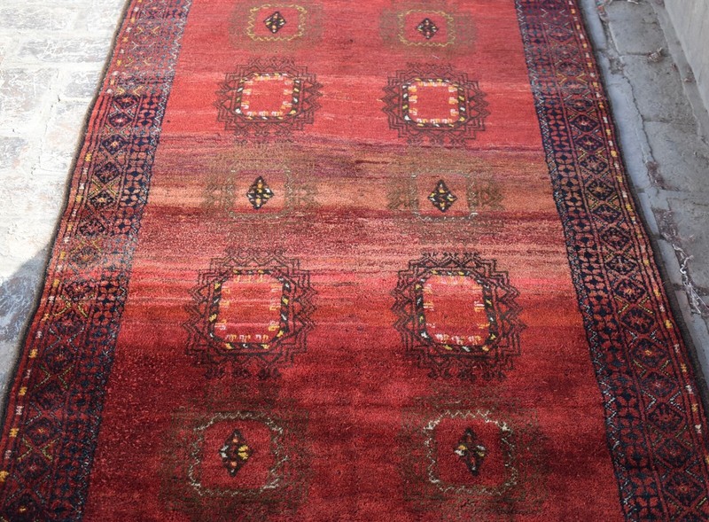 4x6 Antique Handmade Afghan Red Bukhara Rug Persian Oriental High Pile Area Rug gallery