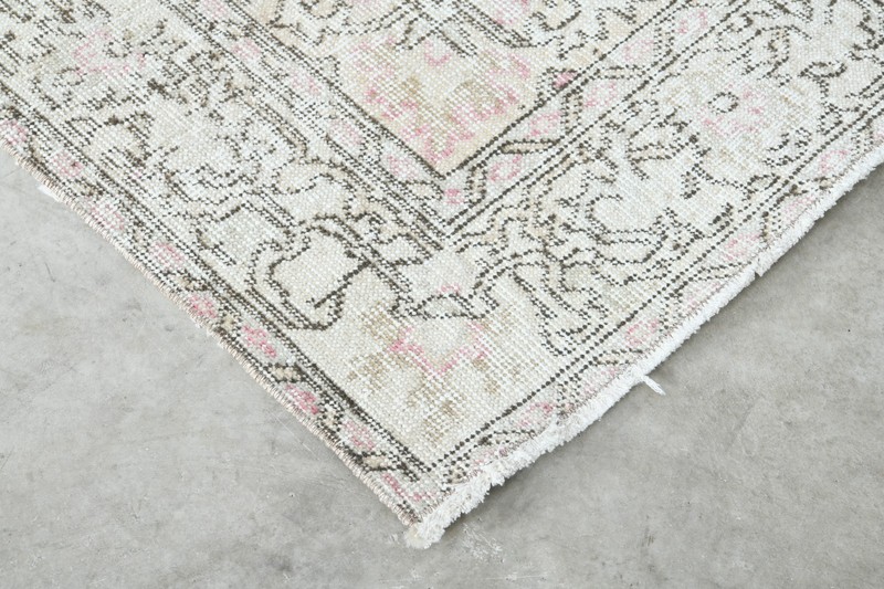 4x8 area rug, handmade vintage turkish carpet, neutral oushak rug,wool rugs,578 gallery