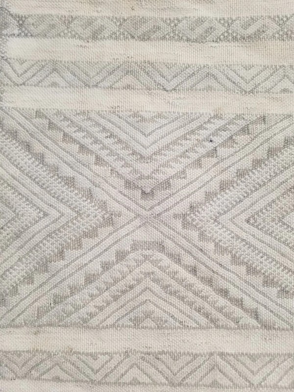 Vintage Traditional Handmade Moroccan Wool Beige Kilim 7.2x4.7ft gallery
