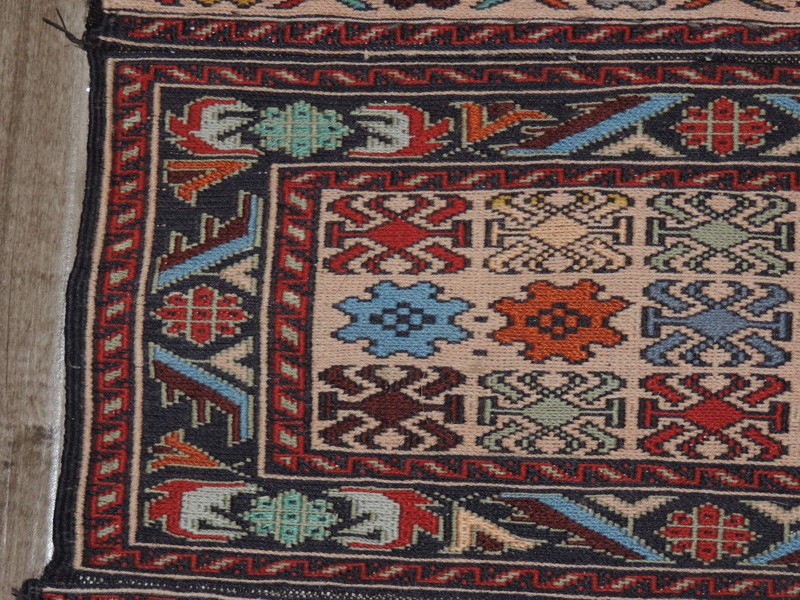 2x4ft. Handwoven Caucasian Kilim Sumak Wool Saddlebag gallery