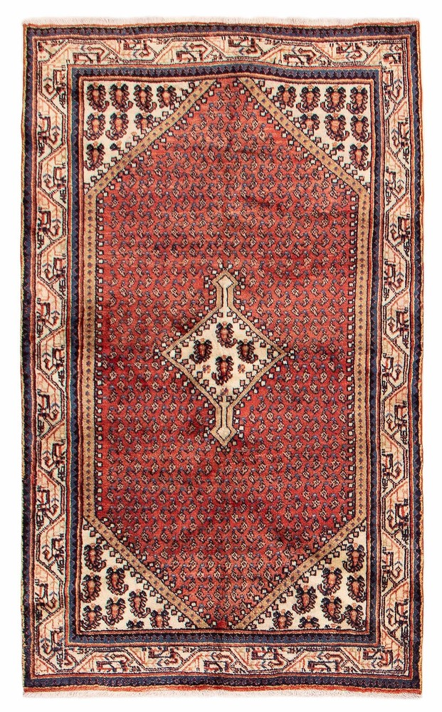 Vintage 4'1" x 6'9" Traditional Hand Knotted Vegetable Dye Wool Area Rug