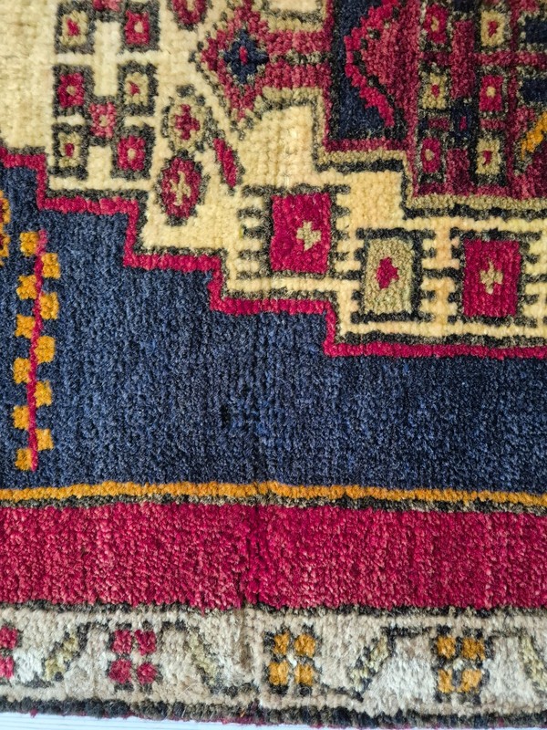 Vintage Anatolian Hand- Knotted Mini Rug 22x46 in – Turkish Tribal Wool Rug gallery