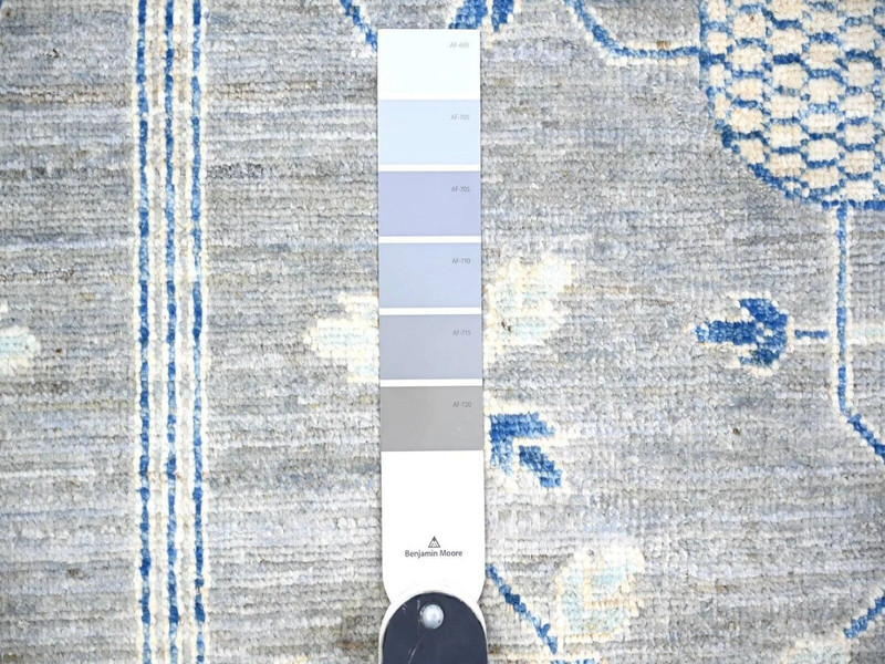 9'9"x13'8" Coin Gray, Hand Knotted, Washed Out Khotan Inspired Pomegranate Desig gallery