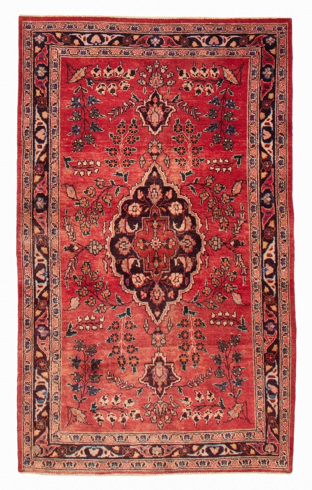 Vintage Hand-Knotted Carpet 4'6" x 7'4" Traditional Oriental Wool Area Rug