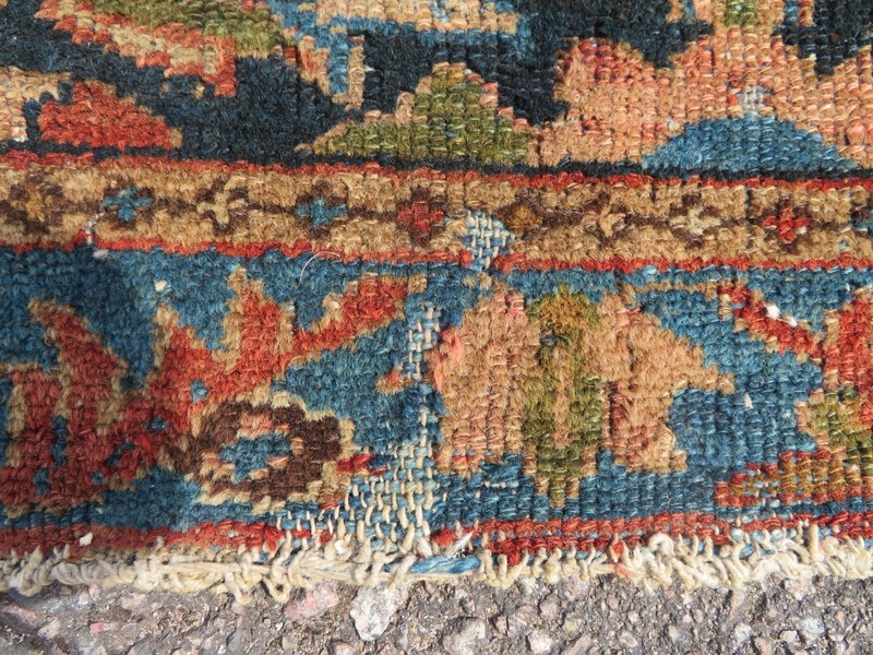 Authentic Distressed Antique Oriental Rug. 162cm X 110cm gallery