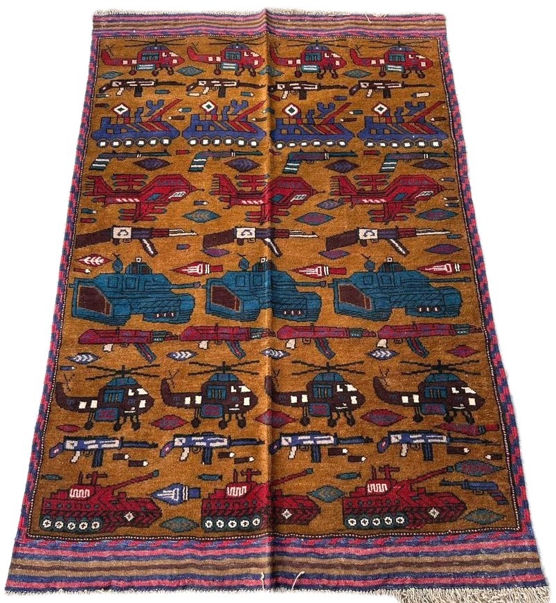 Handmade Afghan Amazing wool War Rug Great Quality Beauiful design 186cmx123cm gallery