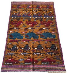 Handmade Afghan Amazing wool War Rug Great Quality Beauiful design 186cmx123cm