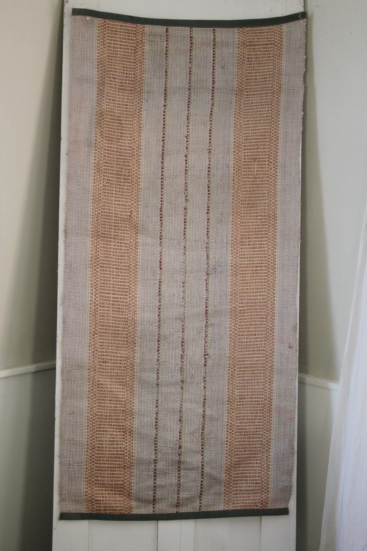 Rug or bathmat vintage european striped small antique carpet The Textile Trunk gallery