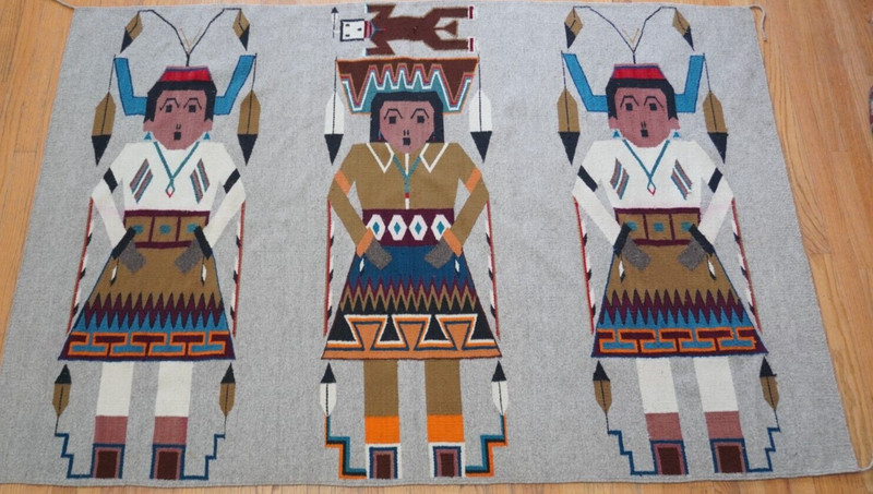 4'6" x 6'6" South West Mexican Navajo Style Wool Handmade Vintage Rug gallery