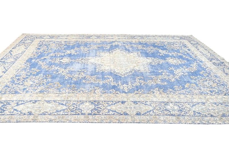 Antique Muted Floral Distressed Oriental Rug 10X14 ft Vintage Living Room Carpet gallery