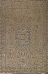 Hand-made Beige/ Gold Traditional Floral Living Room Area Rug 10×13 Carpet