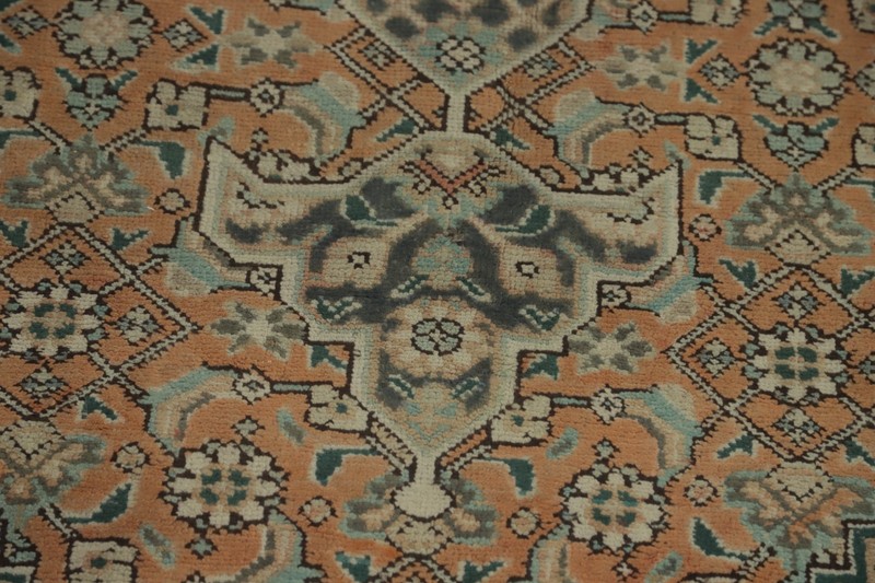 Orange Vegetable Dye Traditional Geometric Area Rug 7x10 ft Hand-knotted Wool gallery