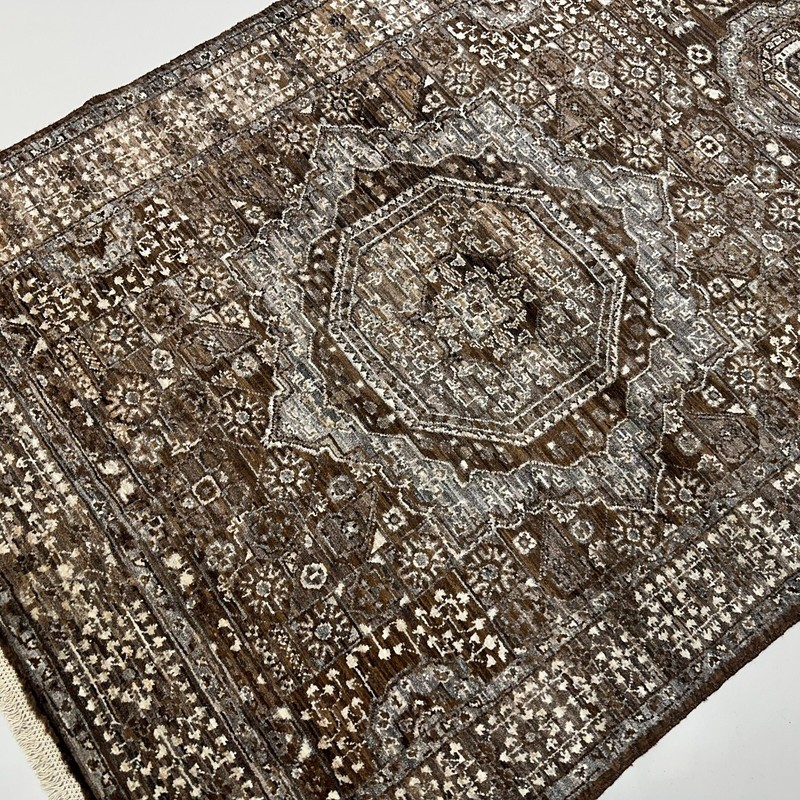 Handmade (4' x 9'8") Natural Gray Afghan Mamluk Oriental Wool Wide Runner Rug gallery