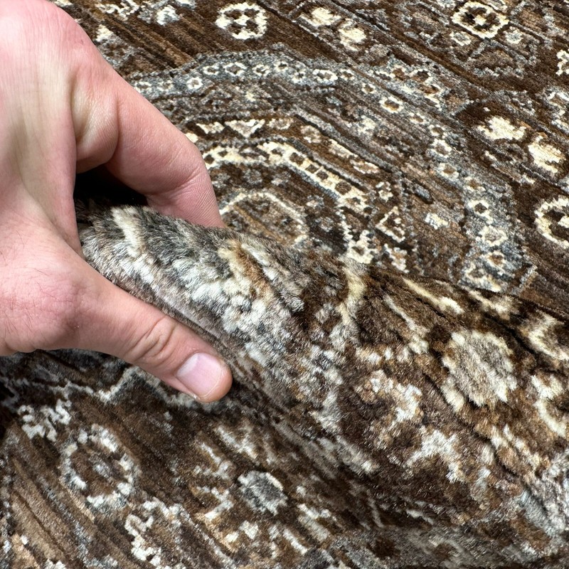 Handmade (4' x 9'8") Natural Gray Afghan Mamluk Oriental Wool Wide Runner Rug gallery