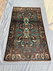 Antique Afghan Hand Knotted Baluchi Rug, 3’10 x 6’8 ft, Rare Tribal Kitchen Rug