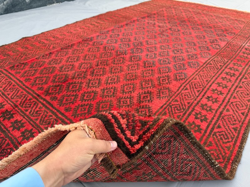 Red Antique Afghan Baluchi Rug 5x9 ft Hand Knotted Persian Style Oriental Carpet gallery