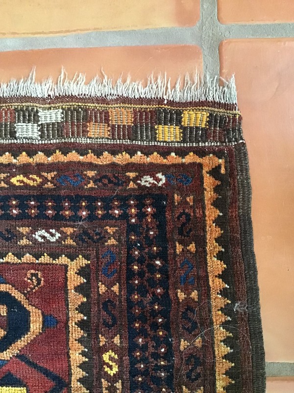 Antique Afghan Balouch Hand-Knotted Tribal Rug, 30"x48". gallery