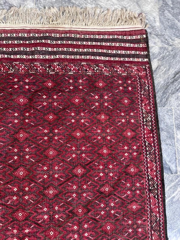 Antique Turkmen design Kilim Rug- Afghan Handmade Flatweave Kilim Rug- Turkmen gallery