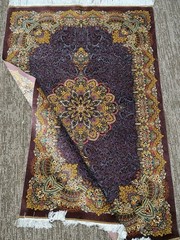 100% Silk Handmade Oriental Medallion Rug 3×5 Ft Floral Persi,ian Quum Carpet